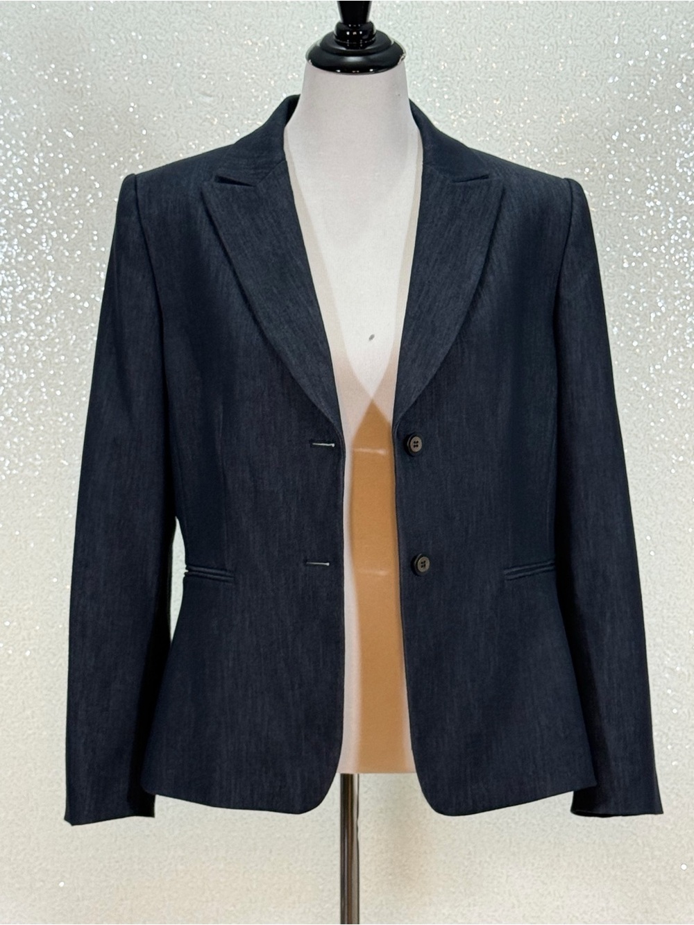 Alex Marie Blazer Jacket Women’s Size 14 Dark Blue Denim Look Tailored Lined - Picture 11 of 16